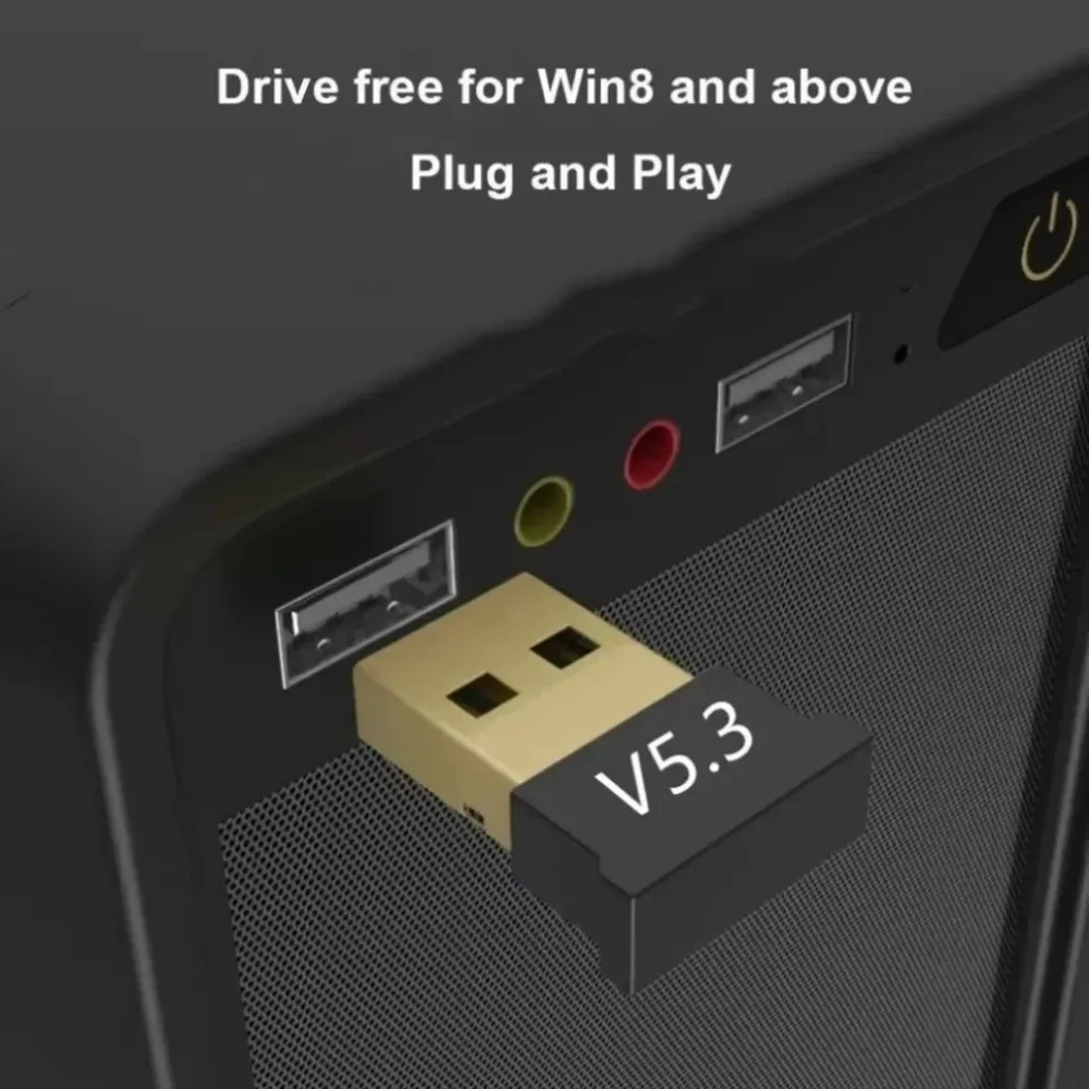

USB-адаптер Bluetooth 5.3 для ноутбуков и планшетов, Bluetooth-донгл, передатчик-приемник, аудиоадаптер для компьютера, беспроводной USB Bluetooth