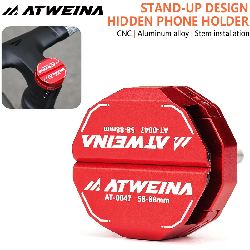 AliExpress NONE ATWEINA Aluminum Alloy Round Bicycle Phone Holder CNC Craftsmanship Rotatable For Road Bike Handlebar Phone Holder