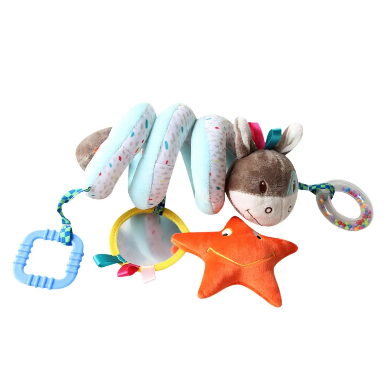 Baby Spiral Plush Hanging Toy Soft Stroller Toys for Boys Girls Infants Kids