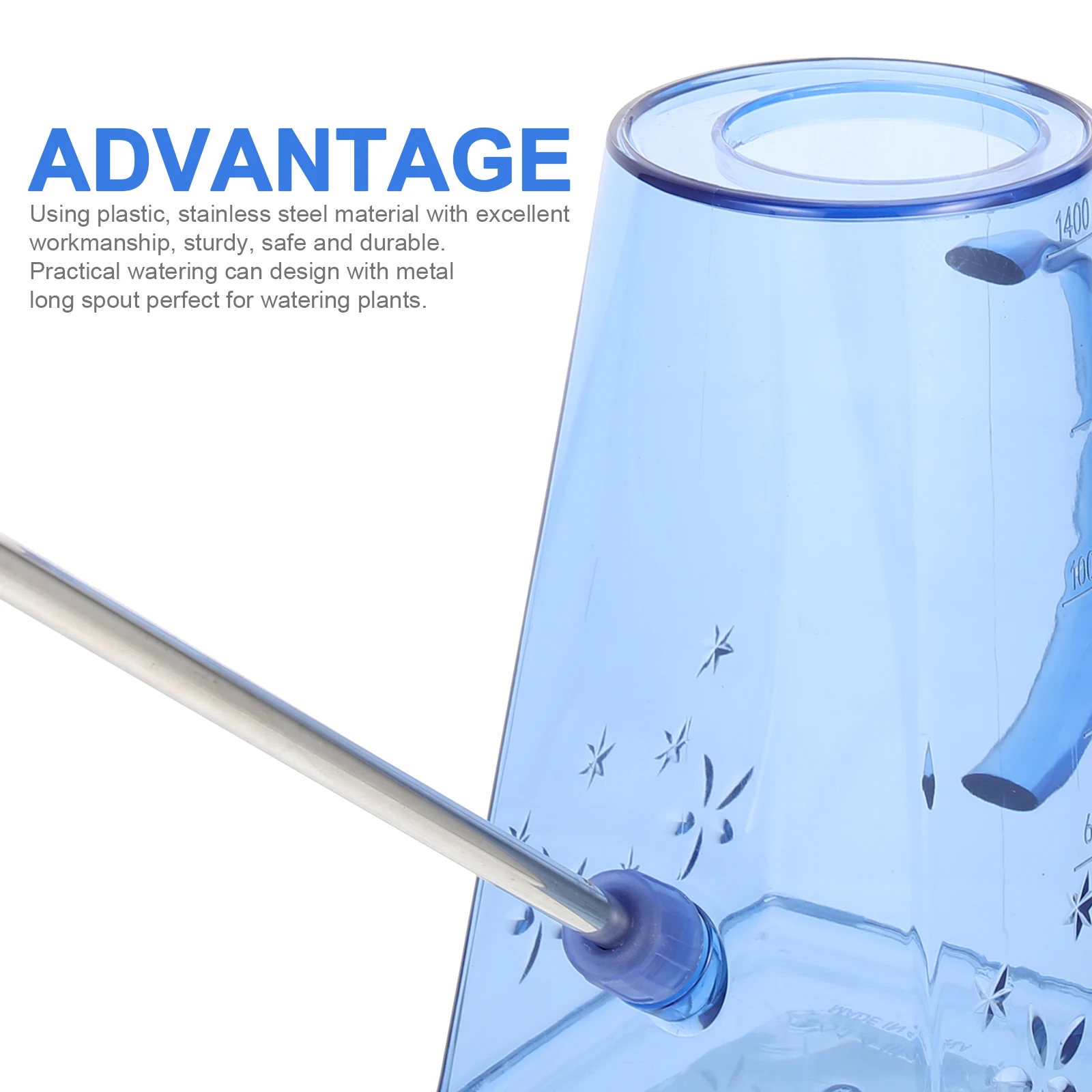

Long Spout Watering Can Transparent Plastic Stainless Steel Gardening Tool for Plants Small Succulents
