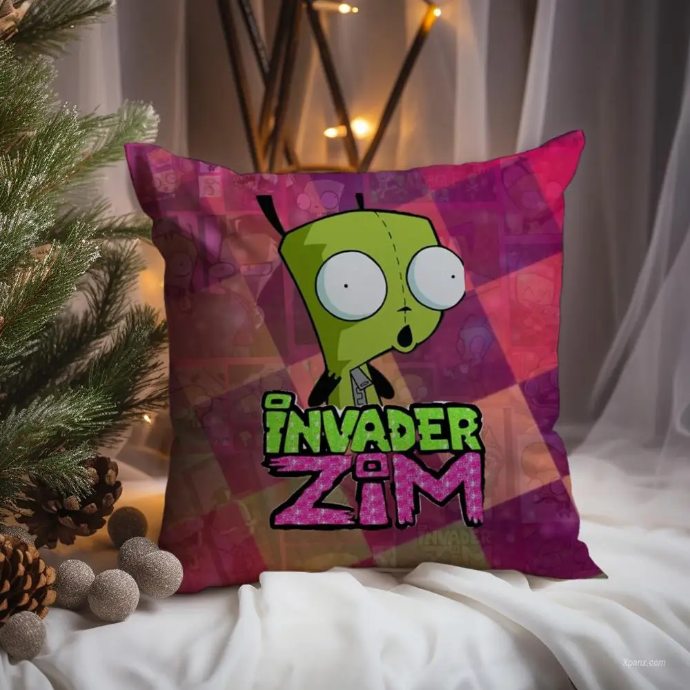 Cute I-Invader Z-Zim Cushion Cover Premium Comfort Reversible Pillow Cove -Two in One Design for Any Room & Car Interior