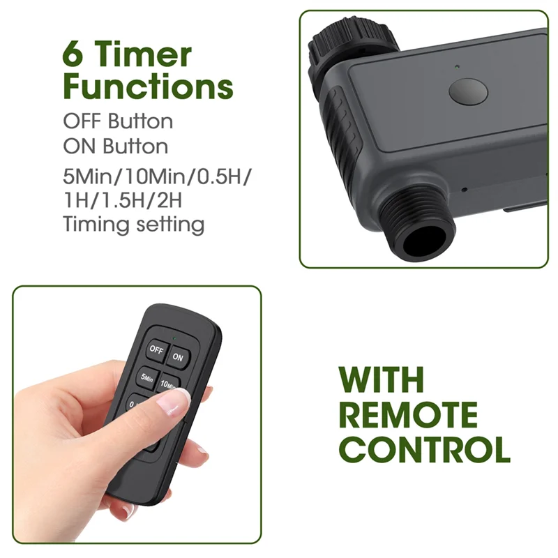

AT05-Automatic Sprinkler Timer Remote Control Garden Water Timer Smart Irrigation Watering System Hose Control With 1 Outlet