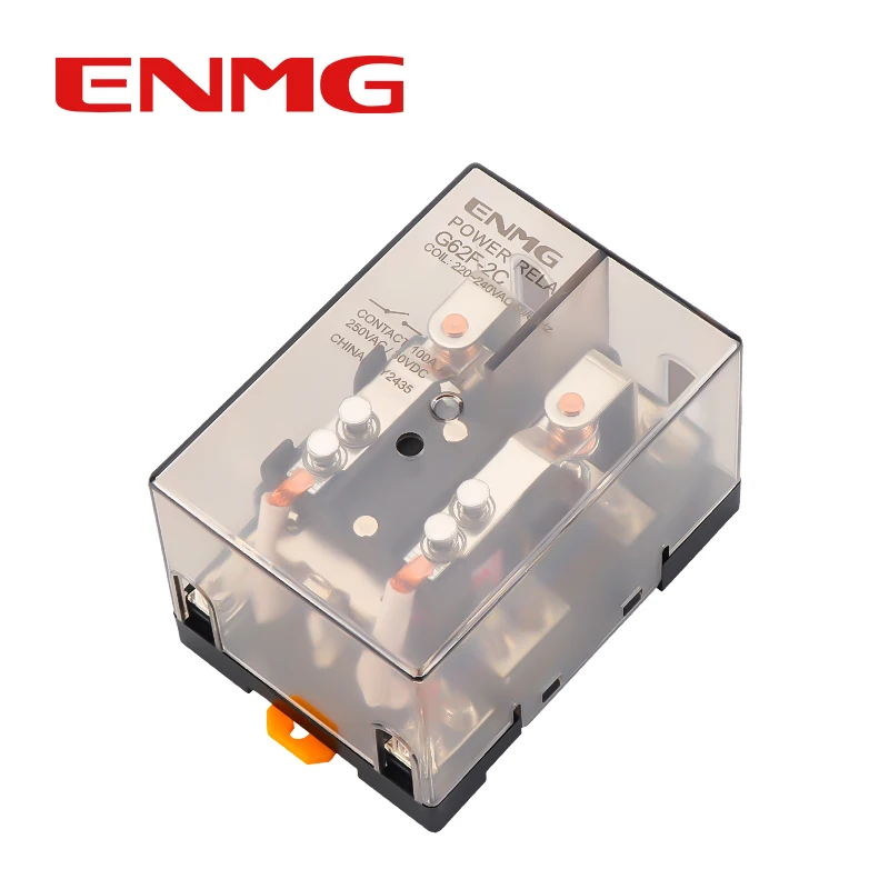 ENMG G62F-1C/G62F-2C High-Power Intermediate Relay-12V/24VDC&220VAC Coil,100A High-Current Capacity Arc-Resistant Alloy Contacts