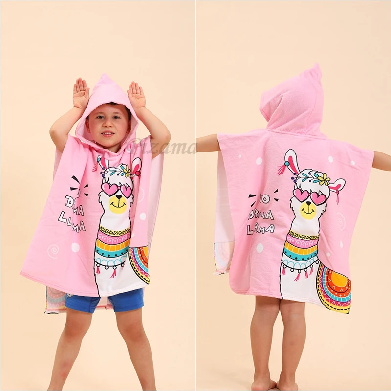 Bath Towels Set Muslin Cloth For Baby Animal Cartoon Hooded Bathrobe Children's Hooded Beach Towels Kids Robes For Pool Travel