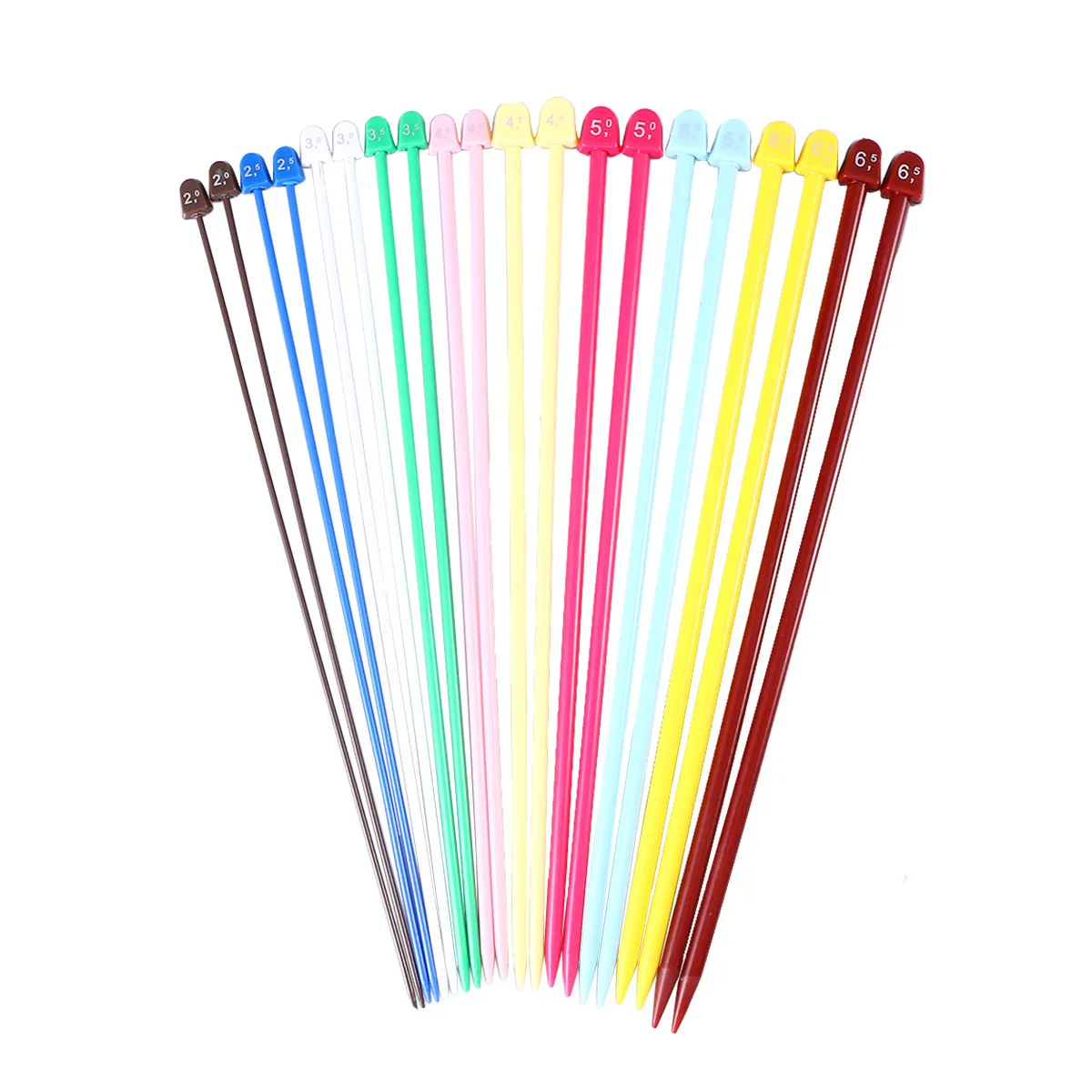 10Pairs Plastic Knit Needle Set Knitting Tools Kit For Beginner Crochet 25CM Straight Single Pointed Needles ABS