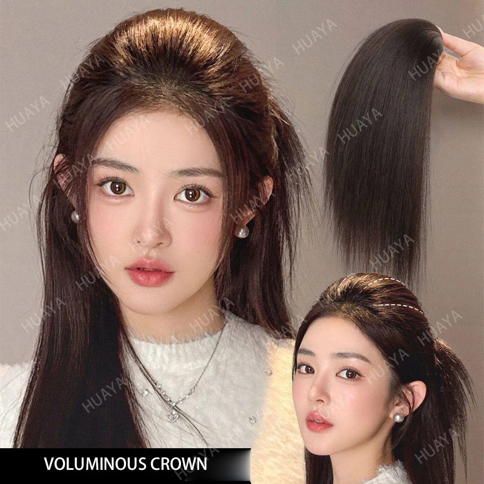 

Синтетические пушистые невидимые накладки для волос с клипсами, бесшовные накладки для женщин и девушек, натуральные волосы для наращивания, верхняя часть C