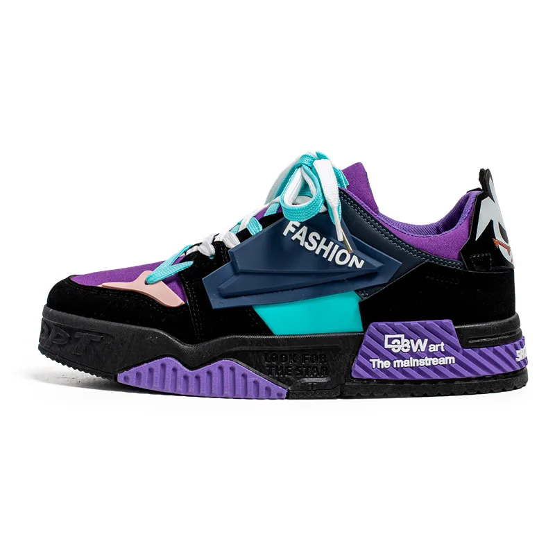 

Men's motorcycle shoes, niche color blocking, moral training shoes, casual sports board shoes, men's