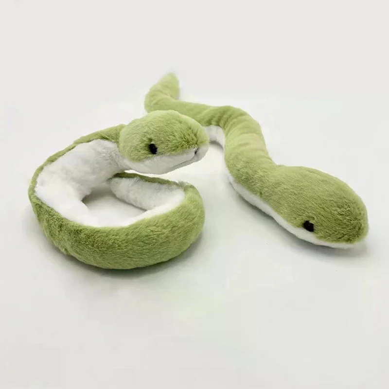 

1 шт. Плюшевая игрушка-змея, гибкая, имитация, 40 см, для домашнего декора, мягкая хлопковая кукла-змея, зеленая, украшение, игрушка