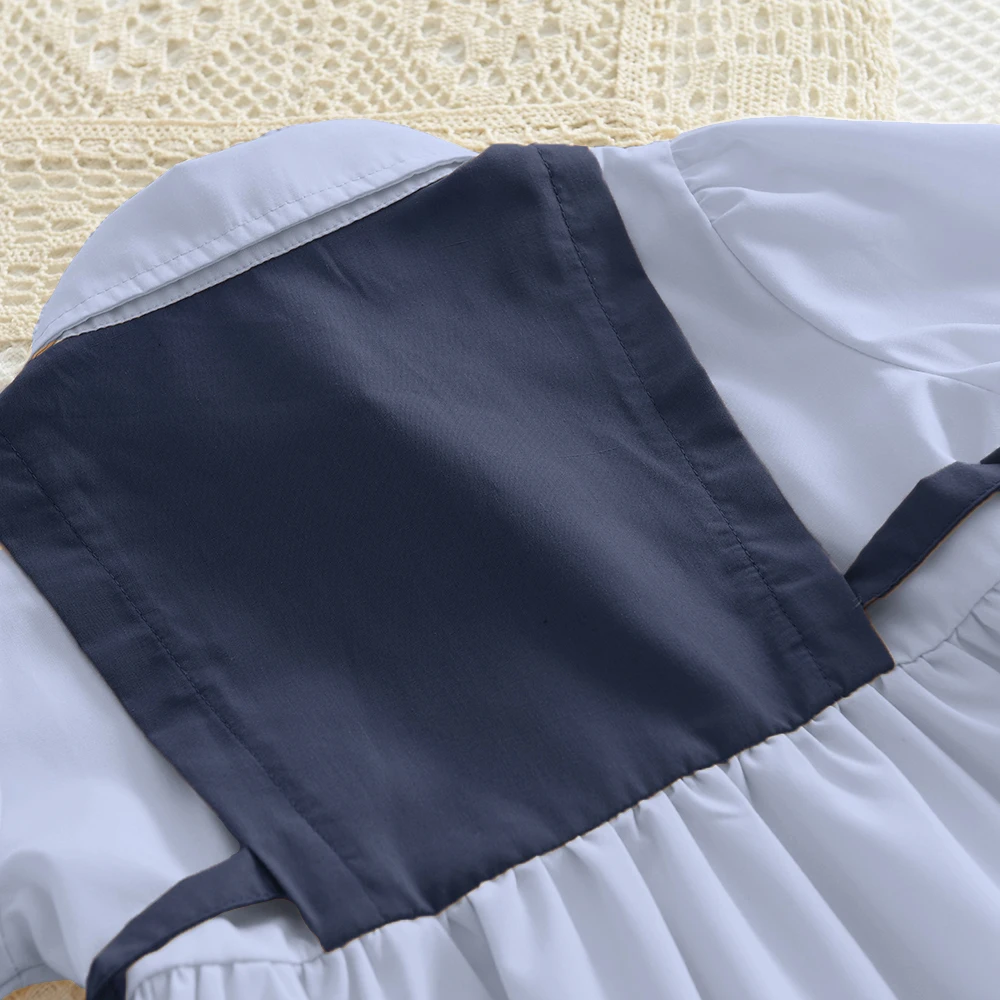 Bär Führer Schmetterling Knoten Farbe Blockiert Mädchen Kleider Herbst Neue Lange Ärmeln Revers Prinzessin Kleid Koreanische Version Kinder Kleidung – Detail 17