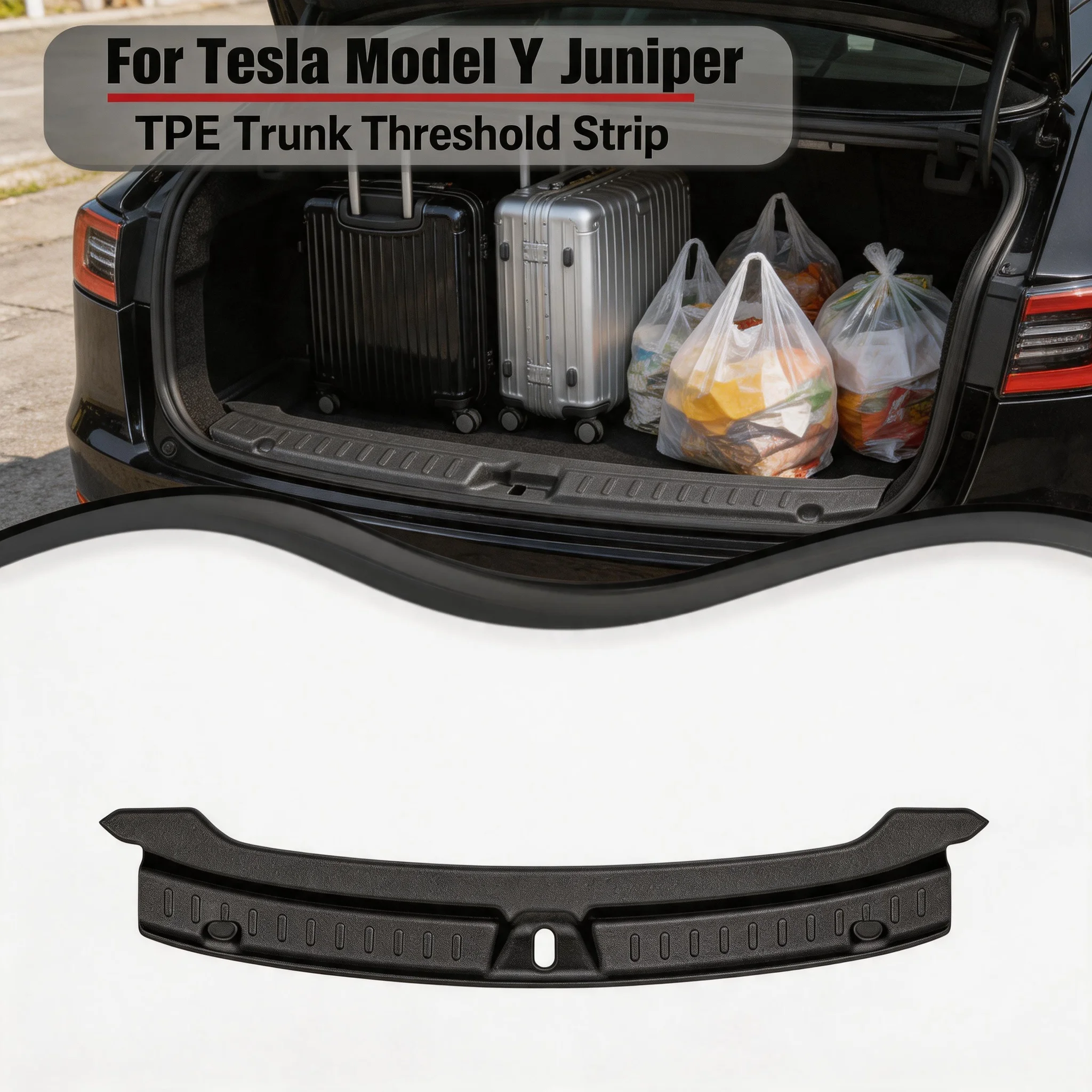 

Rear Bumper Guards For New Tesla Model Y Launch 2025 TPE Rear Trunk Door Sill Protector Trunk Guards Cargo Threshold Sill Cover