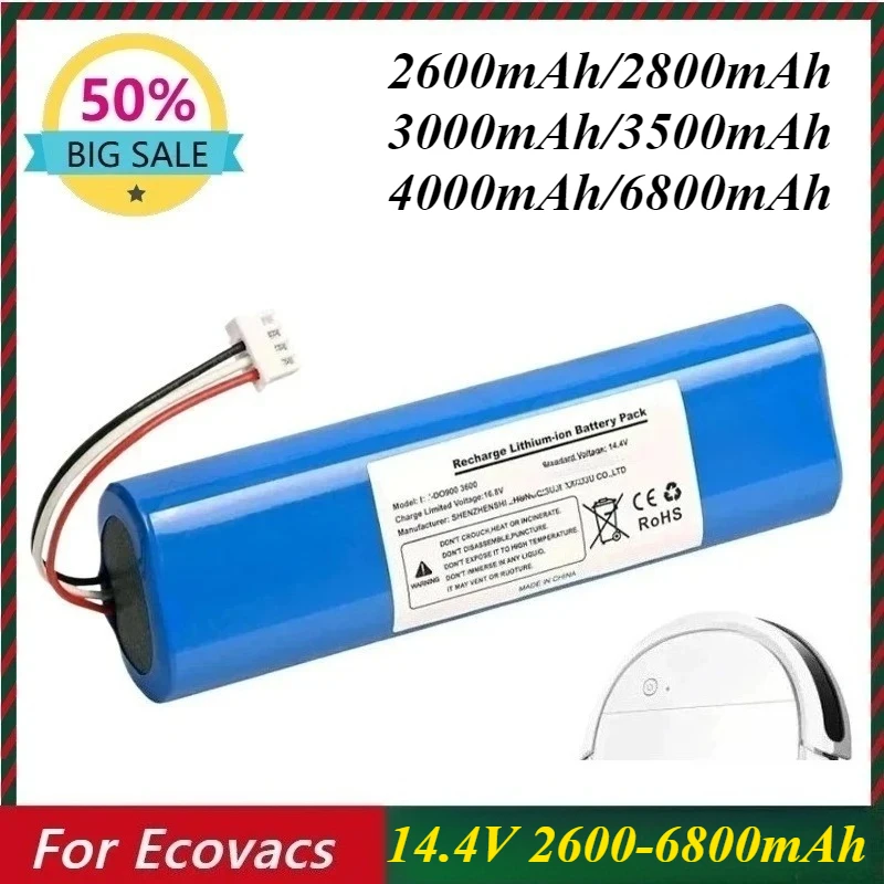 

Replacement Battery for Ecovacs Deebot Ozmo 900 901 905 920 930 937 N8 Pro 14.4V Li - ION Robot Vacuum Cleaner Battery