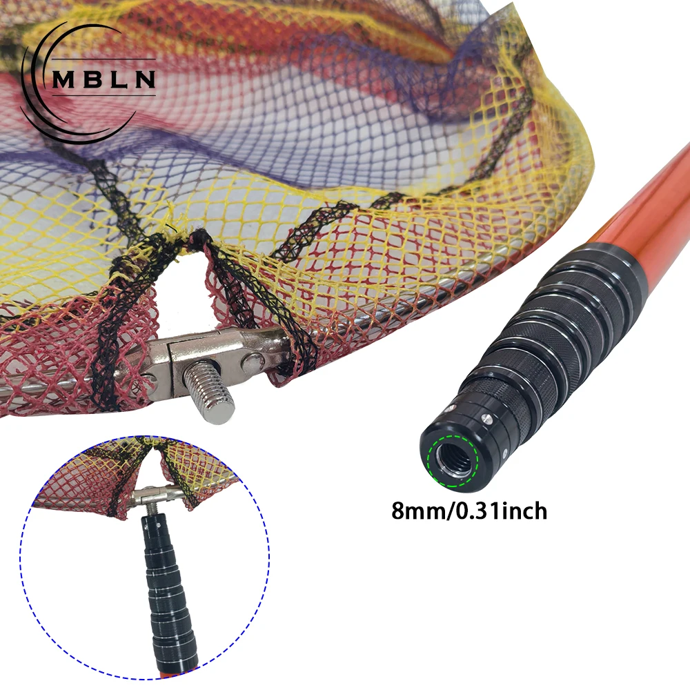 aliexpress all fishing gadget & fishing net MBLN Extendable Aluminum Alloy Custom Landing Net 40/50cm Head Fishing  Landing Net Extra Long Fishing Net Fishing Tool