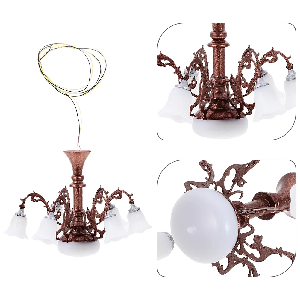 

Micro Landscape Model Chandelier Ceiling Lamp Ornament Miniature Playset Lights