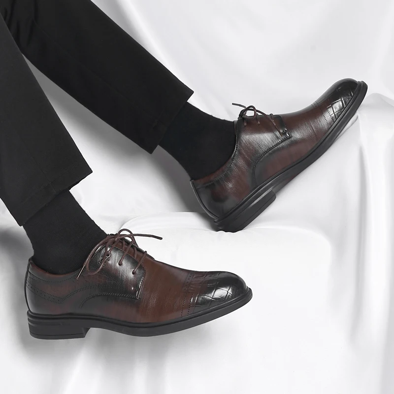 

Повседневная мужская деловая кожаная обувь, классический джентльмен, элегантный стиль, роскошная обувь для офиса и вечеринки, костюм для взрослых, черный, коричневый