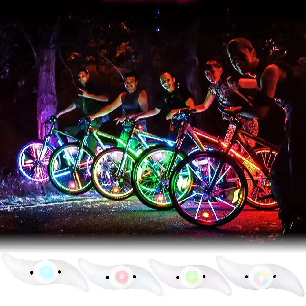 LED عجلة الدراجة الملونة تكلم ضوء مقاوم للماء MTB التوازن دراجة ضوء الإطارات أضواء وامضة ليلة المرور تحذير الدراجات مصباح