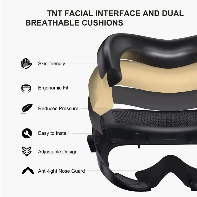 ABGI Face Cover Facial Interface Face Mask and Head Strap for Pico 4 Ultra VR Headset Accessories