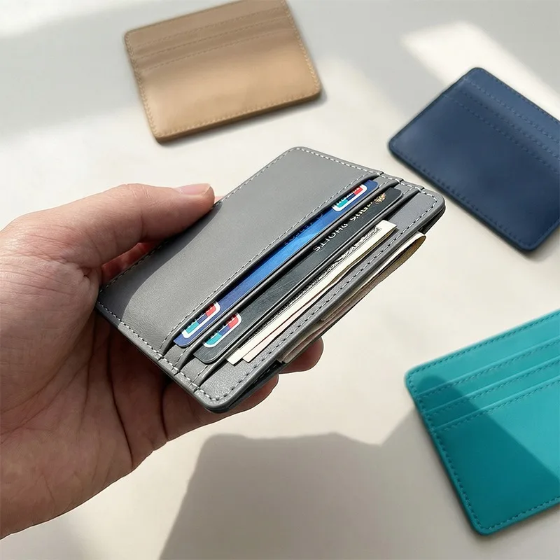 

Тонкий картхолдер из искусственной кожи для мужчин и женщин, кошелек для ID-карт и кредитных карт