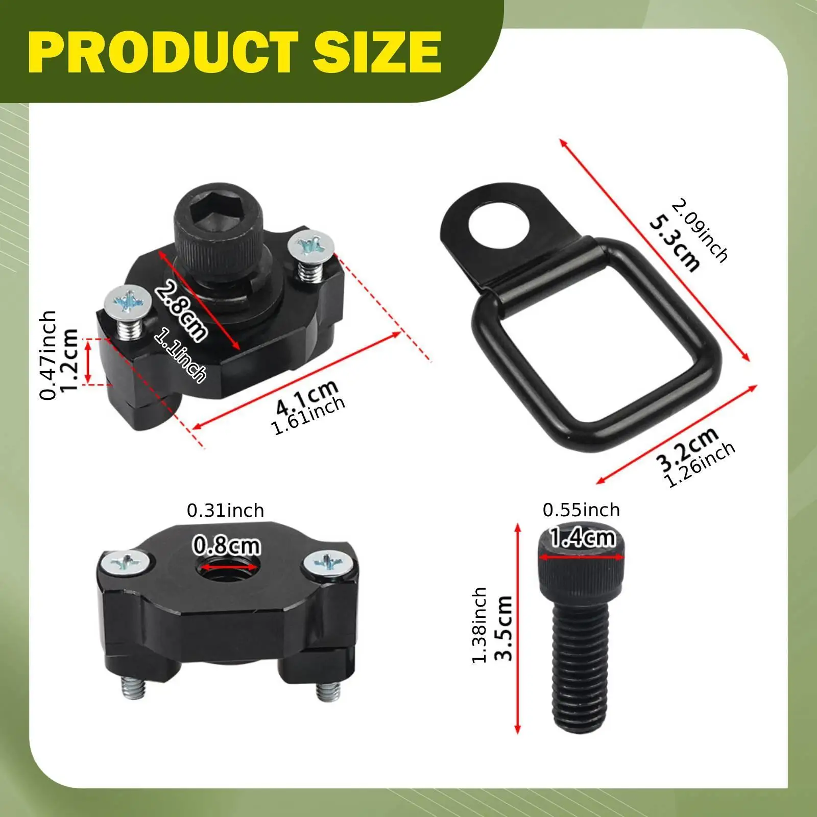 UTV ATV Heavy Duty D Rings Tie Down Anchors Alloy Cargo Rail Cleats for Secure Transport Farm Work Accessories