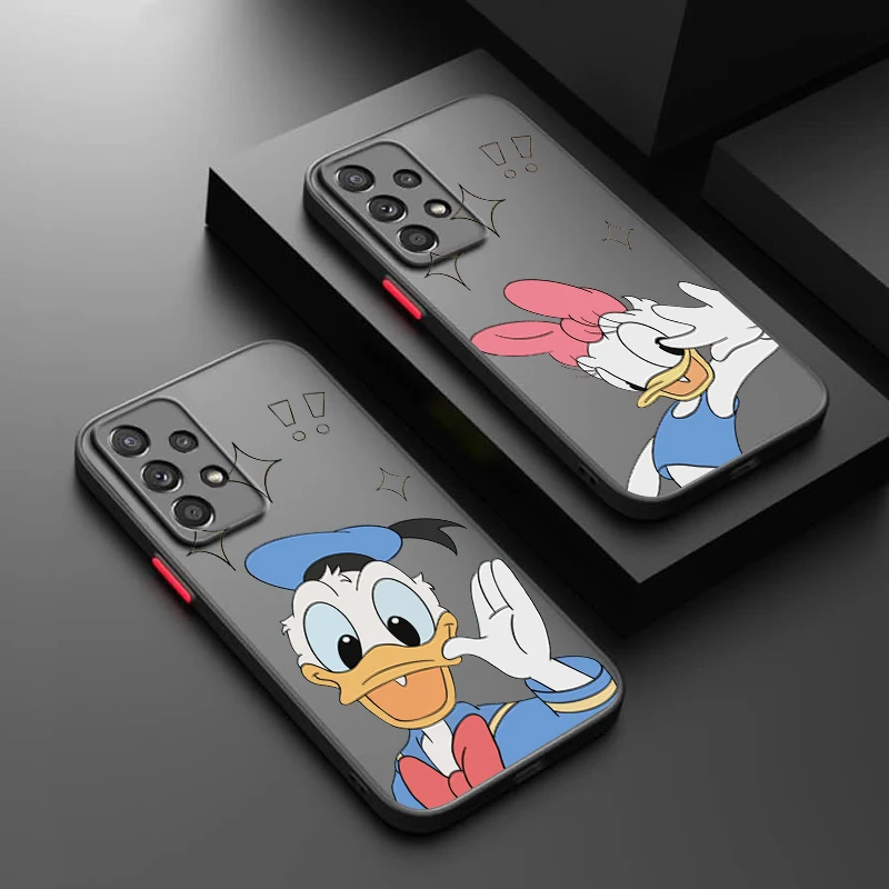 Disney Donald Duck Cute For Samsung Galaxy A15 A05 A54 A34 A24 A73 A53 A23 A52 A71 A51 Frosted Translucent Hard Phone Case