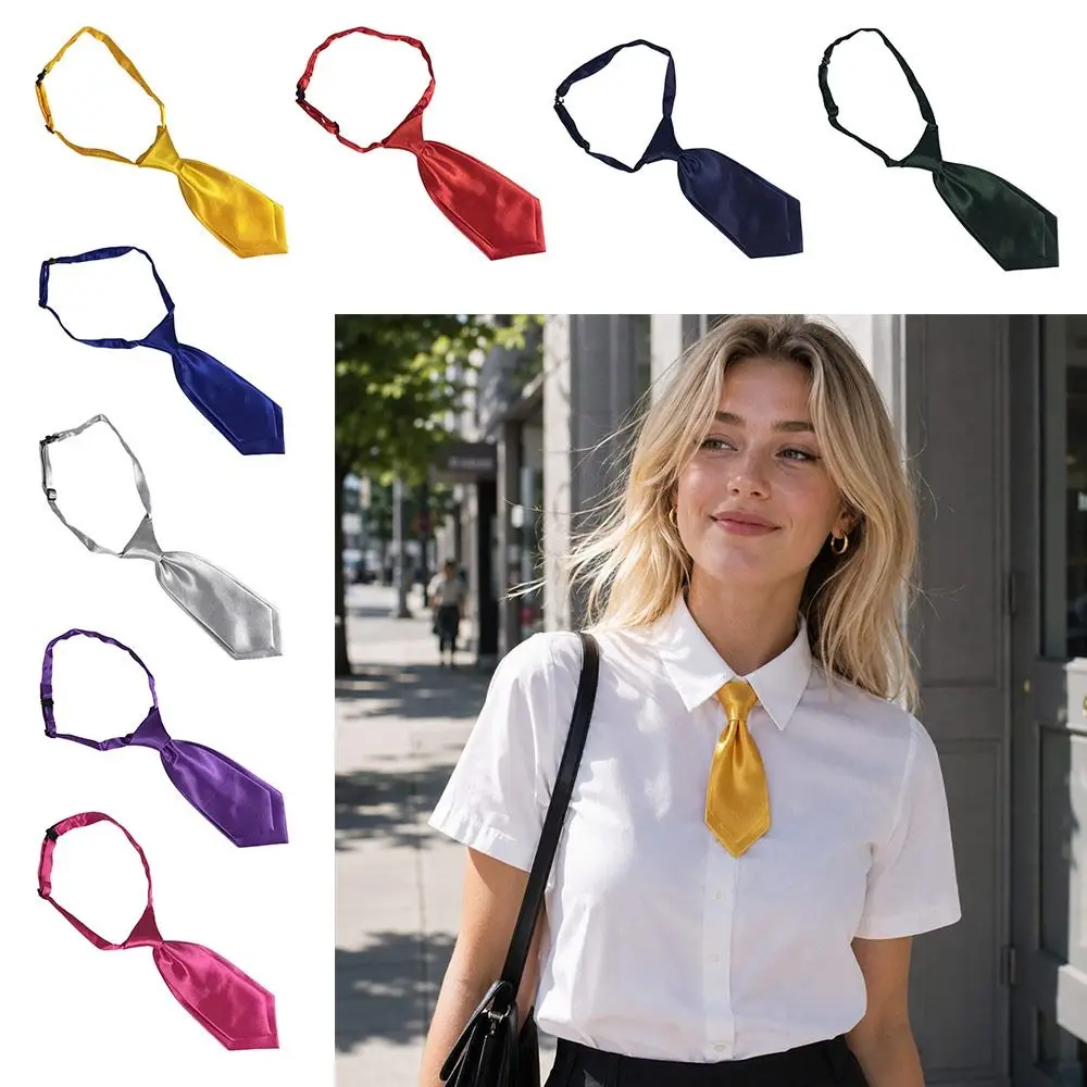 Fashion 20CM Women Necktie Double Layer British Cravat Adjustable Novelty Children Neck Wear