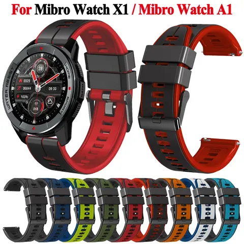 Silicone Watchband 22mm For Xiaomi Mi Mibro Watch X1 Strap Smartwatch Replacement Bracelet Band For Mibro Watch A1 Wristband