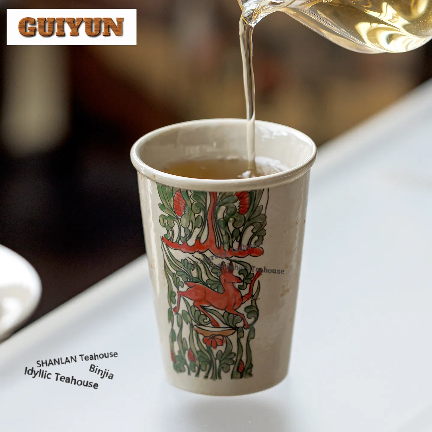 Hand-painted Nine-color Deer Teacup Aesthetic Tea Bowl Cute Cup Tea-tasting Meditation Cup Jianzhan Master Cups Drinkware Craft