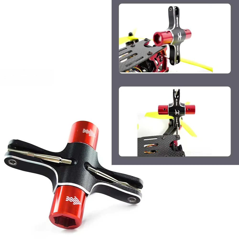 Llave Cuádruple TransTEC M5 con Herramienta de Rodamiento Unidireccional, Destornillador de 1.5mm/2mm para Motor y Hélice de Drones de Carreras FPV