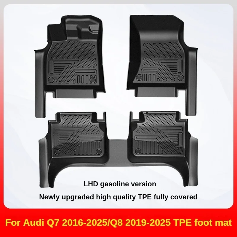 NEW TPE Floor Mats For Audi Q7 2016-2025 | Q8 2019-2025 LHD ICEV Full Coverage Waterproof Surround Threshold Accessories