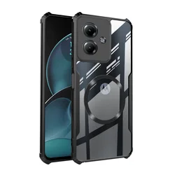 For Motorola Moto G75 G55 G35 Case Hard Transparent Magnetic Protective Back Cover Case For Moto G84 G54 G34 G24 G14 G04 G73 G13