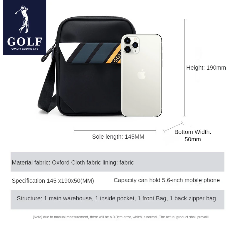 Solomon-Sac à bandoulière de golf pour homme, sac de messager tendance, mini sac de téléphone portable, loisirs, mode sportive