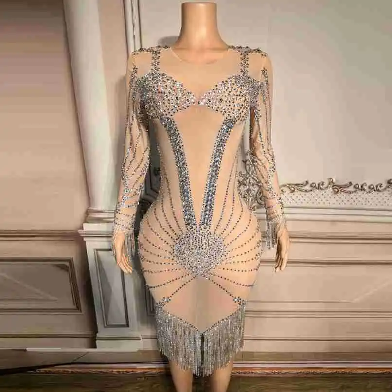 Sexy Transparent Dazzling Diamond Ball Dress Evening Ladies Elegant Gala Vestido De Gala Vestidos Para Mujer De Fiesta Elegantes