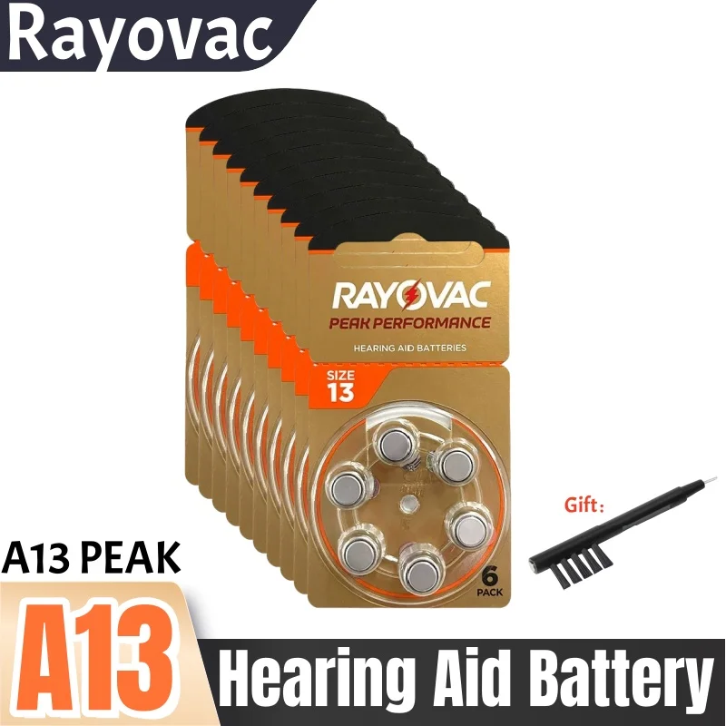 30 uds/60 uds baterías de audífonos Mini batería de audífono para RAYOVAC EXTRA A13 13A 13 P13 PR48 batería de Zinc Air