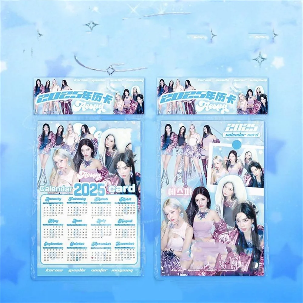 Kpop 5Pcs/set 2025 Calendar Card Karina Ningning Winter Giselle Double-sided Coated Paper Bright Film Quality Fans Collections