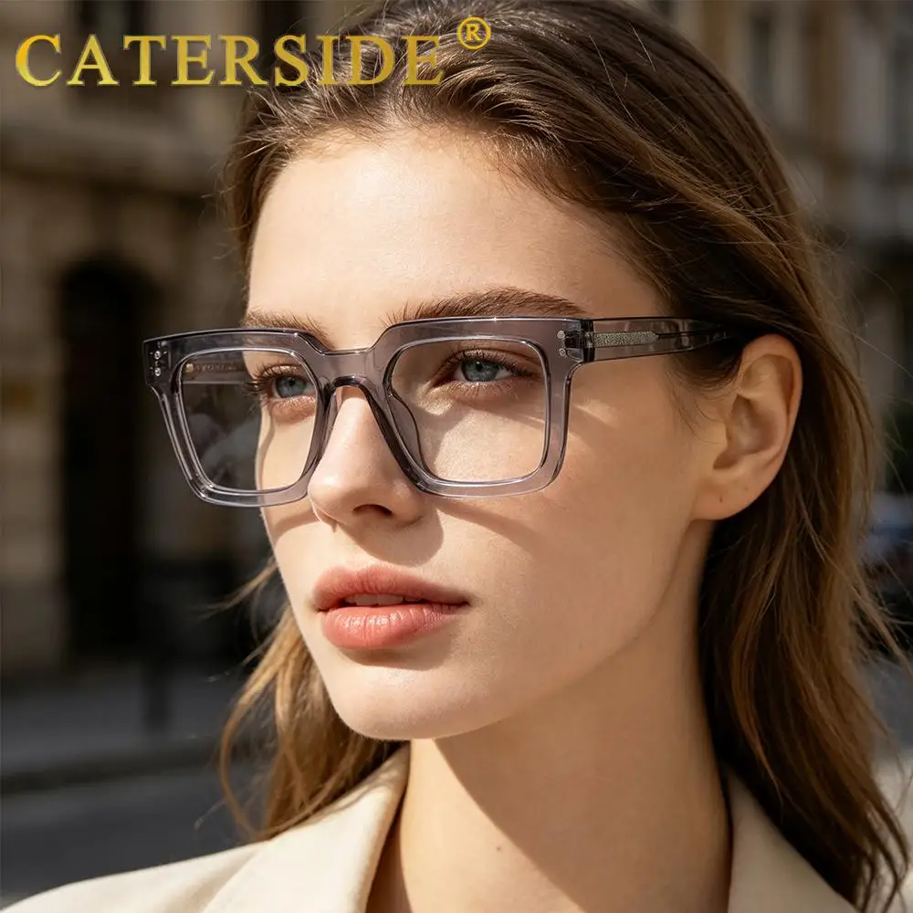 CATERSIDE Retro Herren Anti-Blaulicht-Brille Hochwertige Tr-90 Eckige Brillengestelle Damen Computer-Lese-Schutzbrille – Detail 15