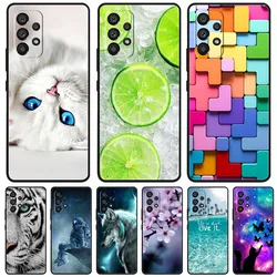 Case for Samsung A72 4G Cover Flower Soft TPU Silicone Phone Covers for Samsung Galaxy A72 5G Case A 72 Protective Black Bumper