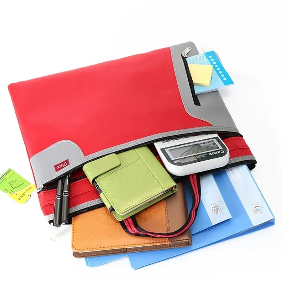 

Bag Document File Commercial Zipper for Folder Pocket Filing Documents Meeting Side Office Bags Business