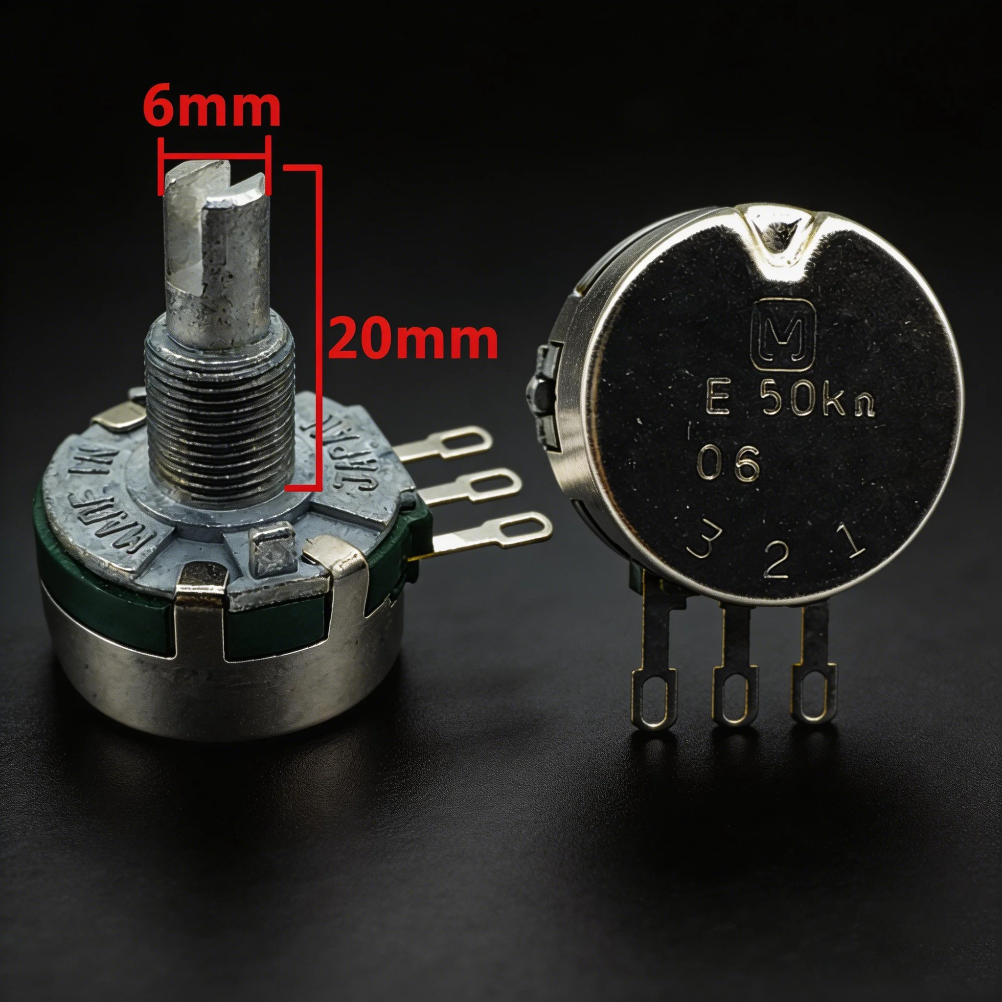 Original Japanese RV24 Single Loop Potentiometer E50K Ohm, Industrial Grade High Life Pack of 5