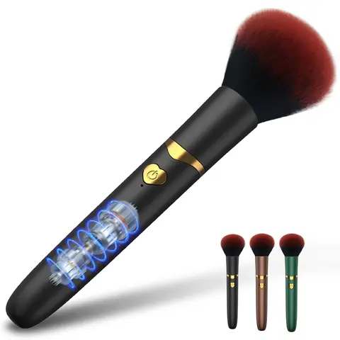 Vibrating Makeup Brush Massager Strong Shock Female Orgasm Clitoral Stimulator 7 Speed AV Wand Vibrator Adult Sex Toys for Women