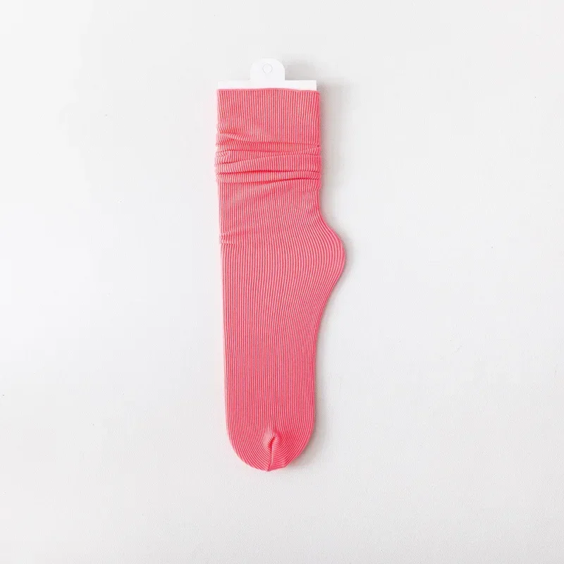 Cotton socks Children's Korean version of long tube long  women's socks pure color men's