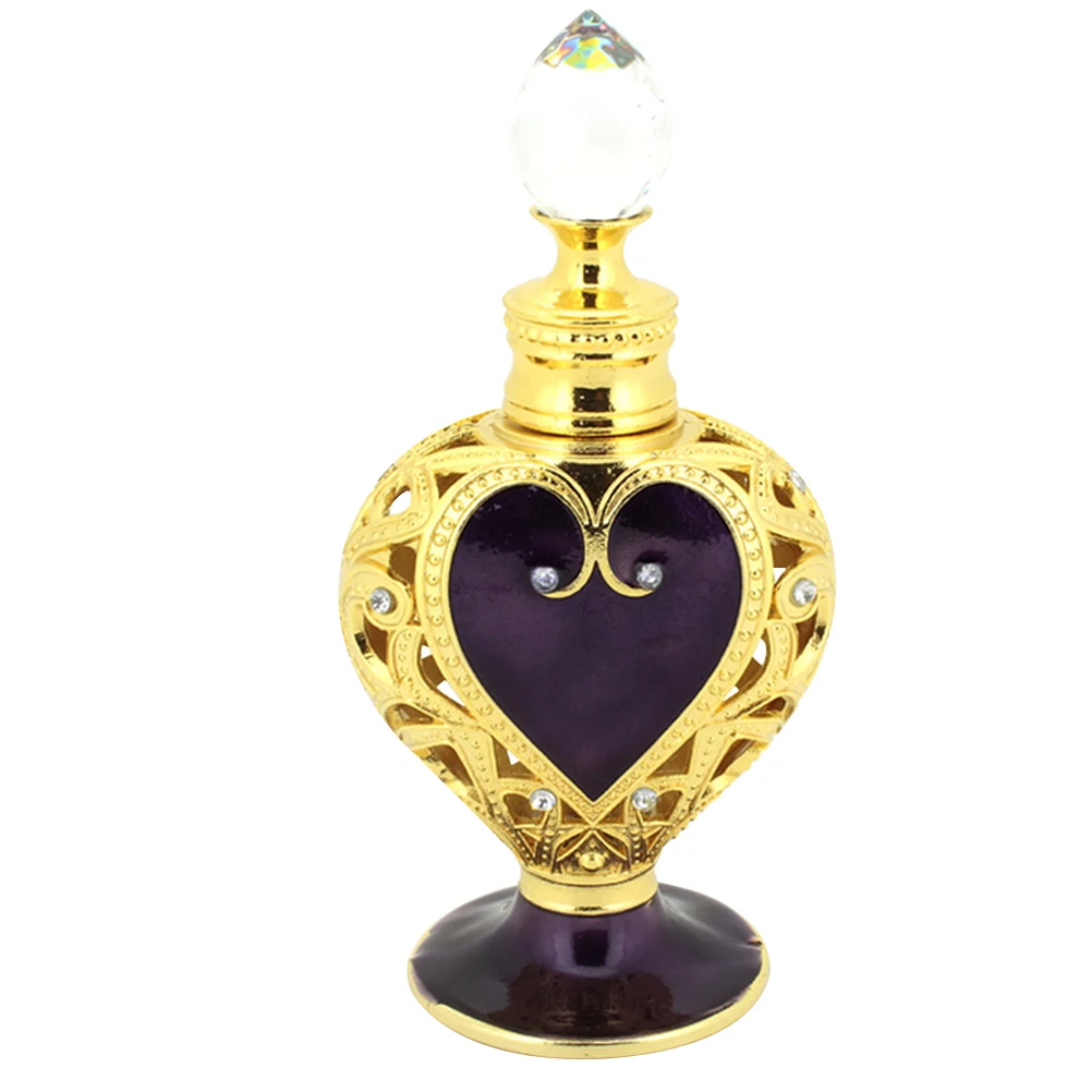 

Portable Essential Oil Bottles Heart Alloy Glass Containers Travel Outdoor Gifts Holiday Business Trip Cosmetics