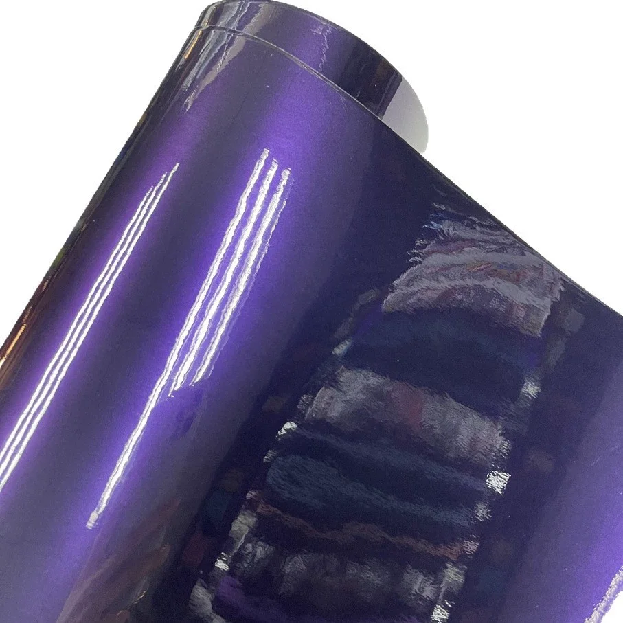 

High Quality Gloss Metallic Midnight Purple Vinyl Wrap Film Self Adhesive Decal Roll