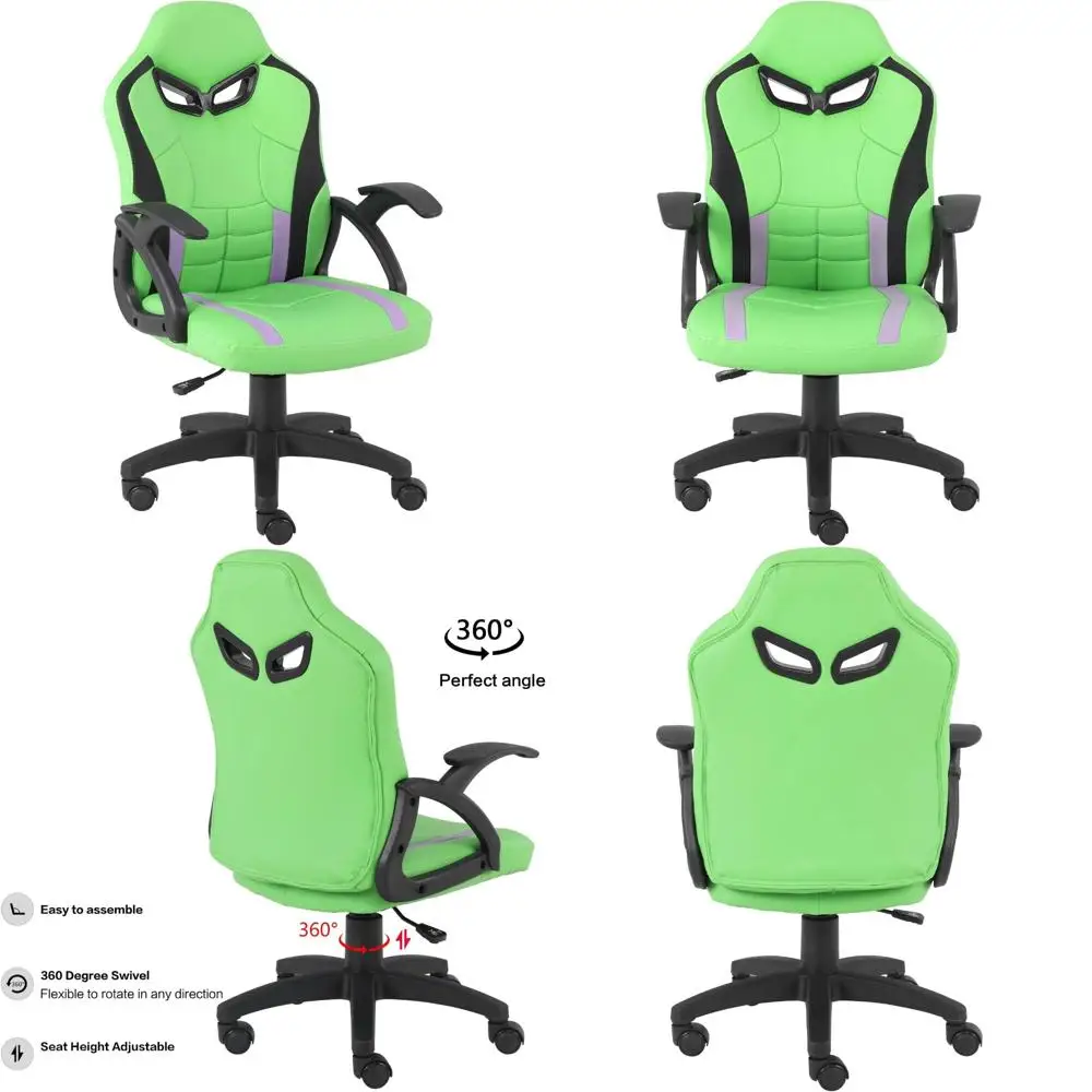 كرسي سباق دوار مريح عالي الظهر للمراهقين: مقعد ألعاب كمبيوتر بارتفاع قابل للتعديل مع راحة للصغار #1