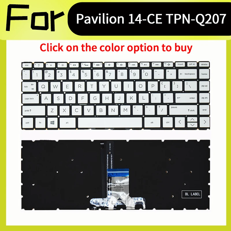 New Us Keyboard For Hp 14-CE 14-DA 14-BD 14-CB 14-CC 14-DQ 14-FQ 14-DK 14-DH 14-CK 14-CY 14-CF 14-CM 14-DG 14-CD Tpn-Q207