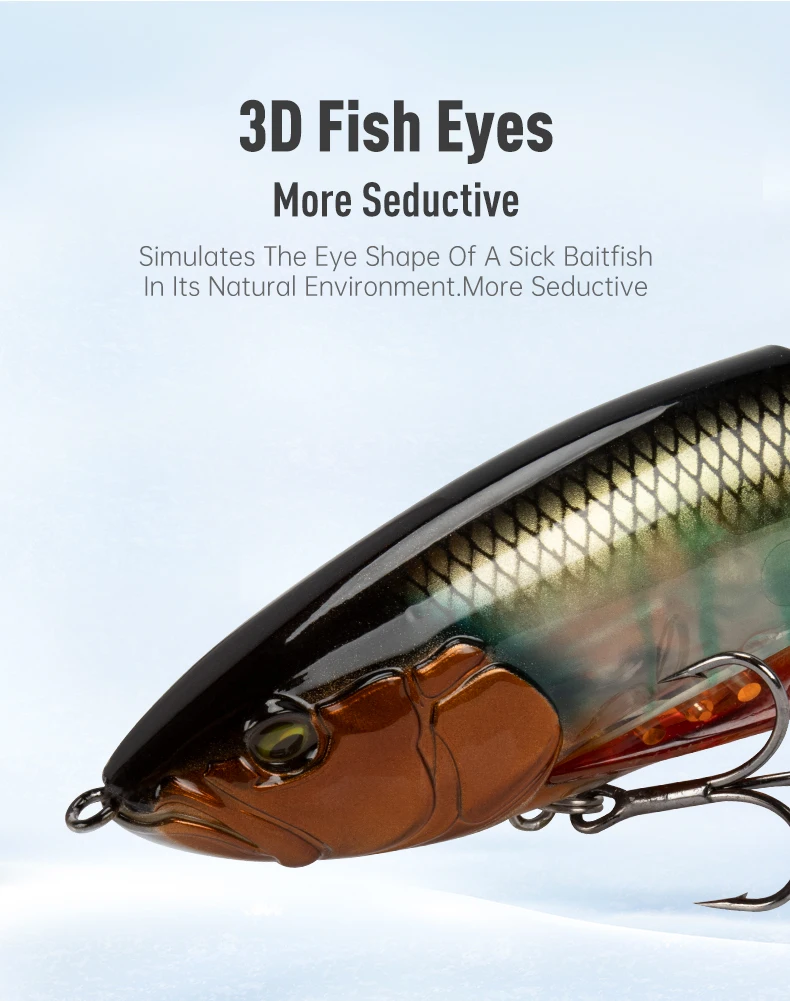 LEYDUN DOWZ SWIMMER 180SF 2oz Langsam schwimmende Angelköder mit dreifachem Gelenkkörper, Gleit-Swimbaits, harte Köder, Wobbler für Barsch und Hecht – Detail 8
