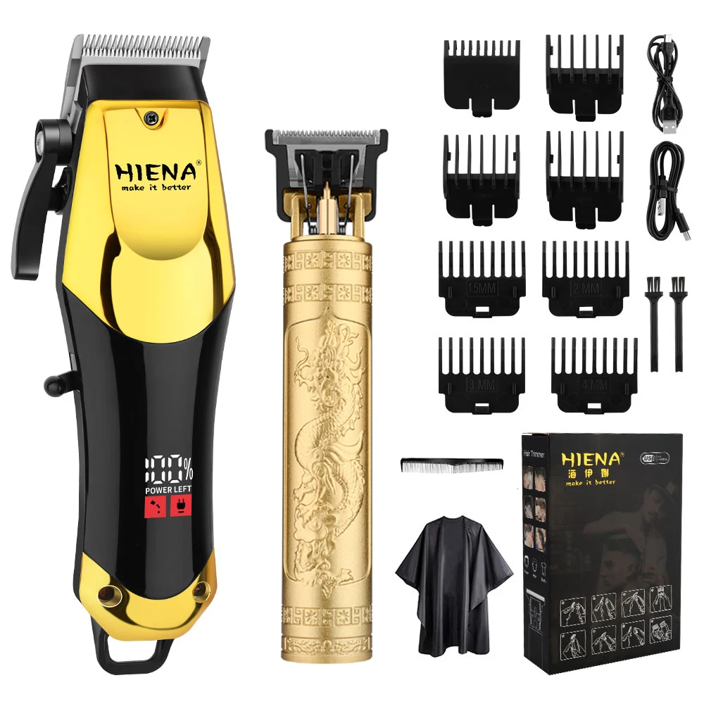 hiena Hair Trimmer Professional Electric Hair Clipper Trimmer Set For Men Rechargeable Cordless Electric Trimmer for Men