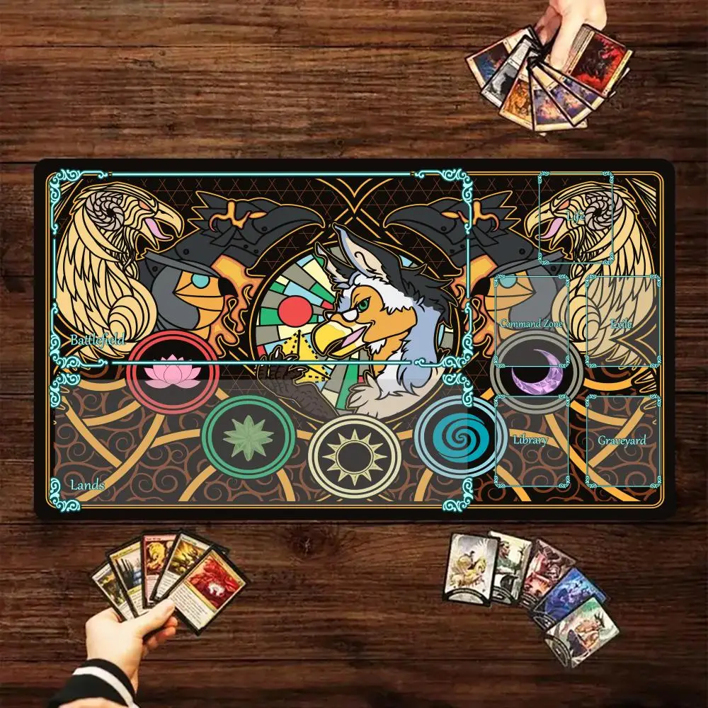 

Волшебный игровой коврик для карт с зоной в стиле фэнтези, аниме, MTG, игровой коврик, настольный коврик, боевой игровой коврик Commander