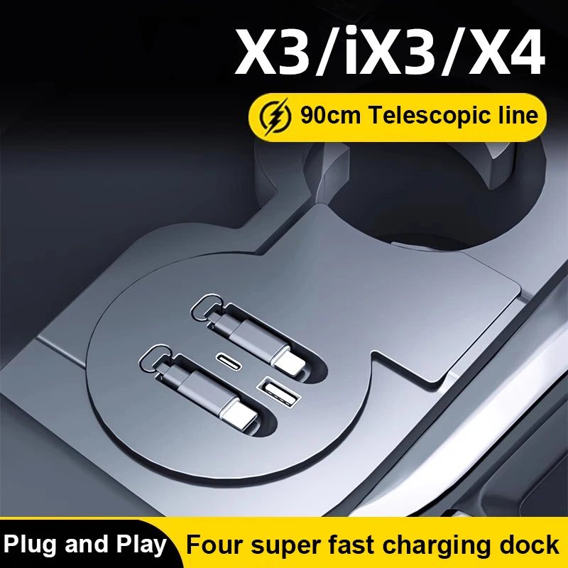 

Wire Super Fast Charging For BMW x3 ix3 x4 G01 G02 USB Type-C Charging Expansion dock Charge Cigarette Lighter Install accessori