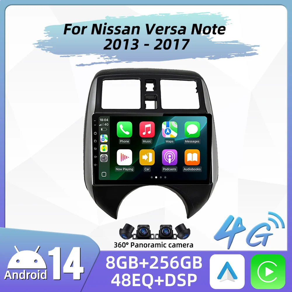 Car Radio for Nissan Versa Note 2013 - 2017 2 Din Android Stereo Multimedia Player GPS Navigation Carplay Autoradio Head Unit 4G