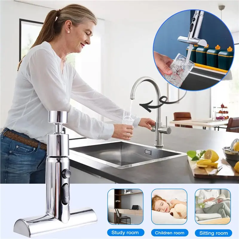 AFOURT-Ausziehbarer Küchenarmatur-Aufsatz Wasserfall-Armatur-Verlängerung Sprühkopf Wasserfall-Küchenarmatur-Aufsatz B – Detail 9