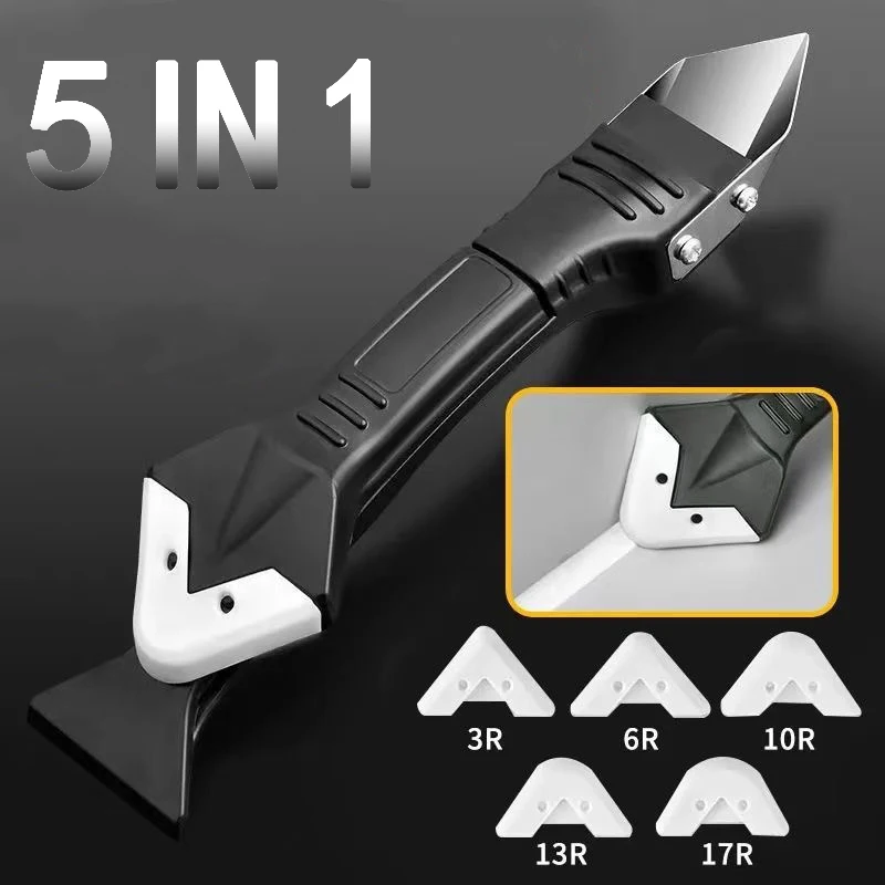 5 In 1 silikon pengikis Sealant halus Remover Set Caulking Finisher halus Grout Kit lantai cetakan penghapusan Set alat tangan